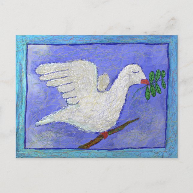 Dove and Olive Branch by Ian Roz Postkarte (Vorderseite)