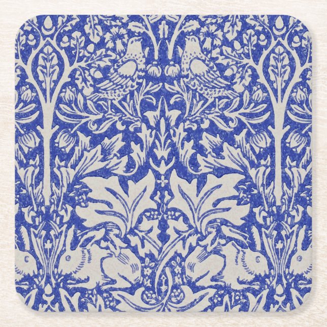 Dove and Rabbit, William Morris Rechteckiger Pappuntersetzer (Vorderseite)