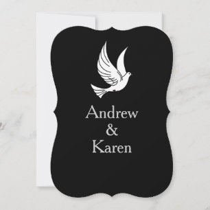 Dove Black & Silver Wedding Einladung