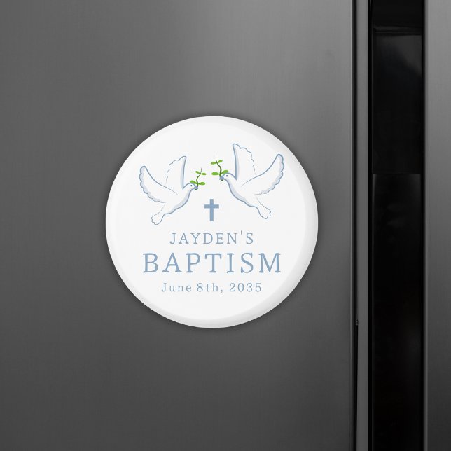 Dove Blue Boy Taufen Gast Favoriten Keepake Magnet (Dove Blue Boy Baptism Guest Favors Keepsake Magnet
)