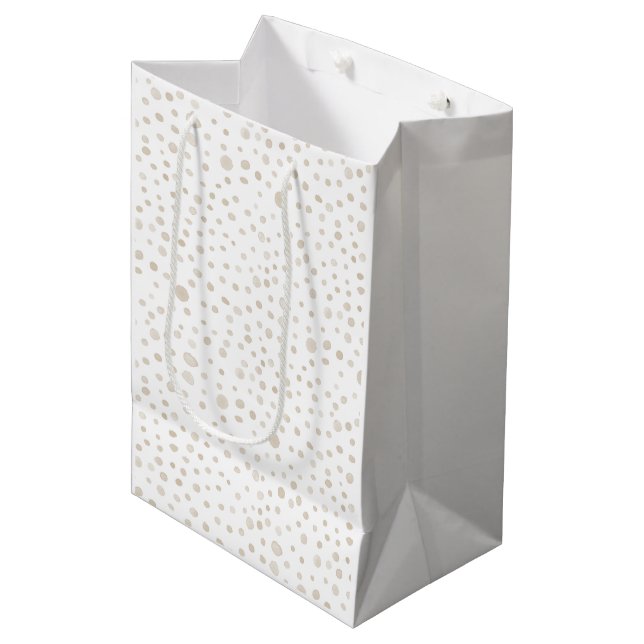 Dove Confetti Wasserfarbe Dots Geschenktasche Mittlere Geschenktüte (Vorderseite Schrägansicht)