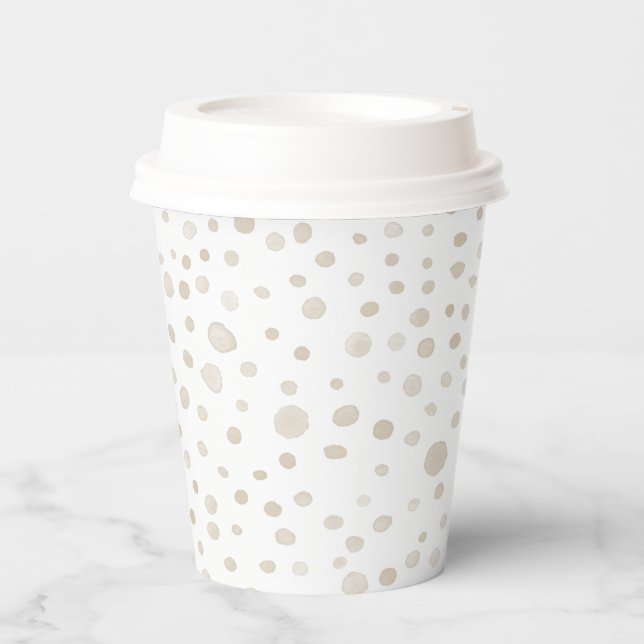 Dove Confetti Wasserfarbe Dots Papier Cup Pappbecher (Vorderseite)