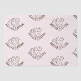 Dove Cross Religious Taufen Christening Seidenpapier