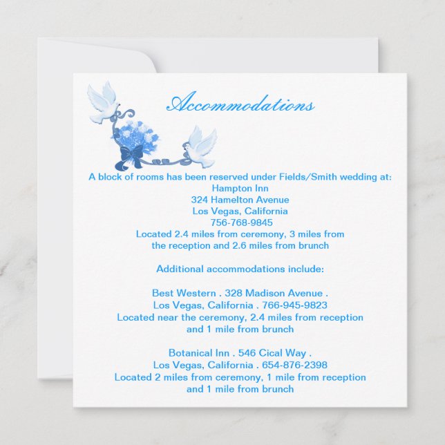 Dove Custom Enclosure Cards Einladung (Vorderseite)