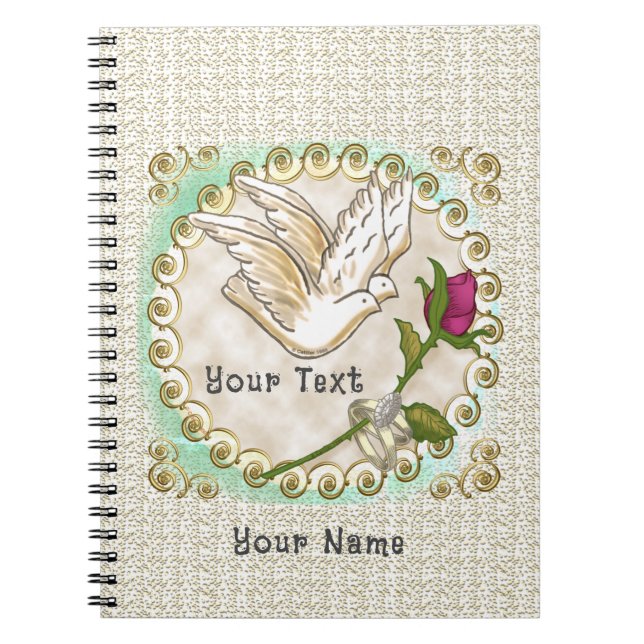 Dove Custom Wedding Gästebuch Notizblock (Vorderseite)