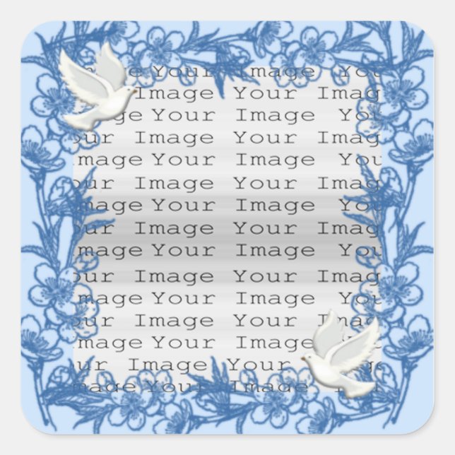 Dove Custom Wedding Square Stickers (Vorderseite)