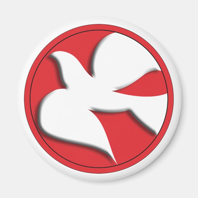 Dove der Bestätigung im roten Kreis Magnet (Vorne)