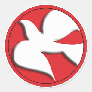 Dove der Bestätigung im roten Kreis Runder Aufkleber