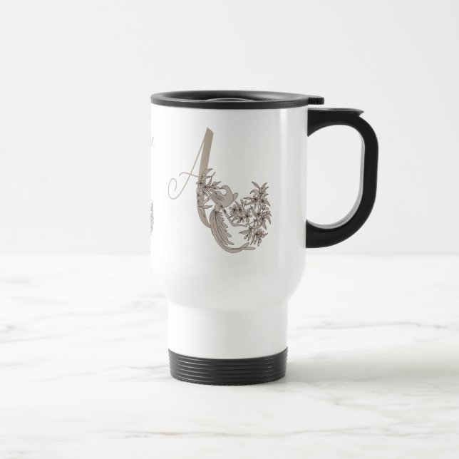 Dove Elegant Monogram Initial A Name Reisebecher (Rechts)