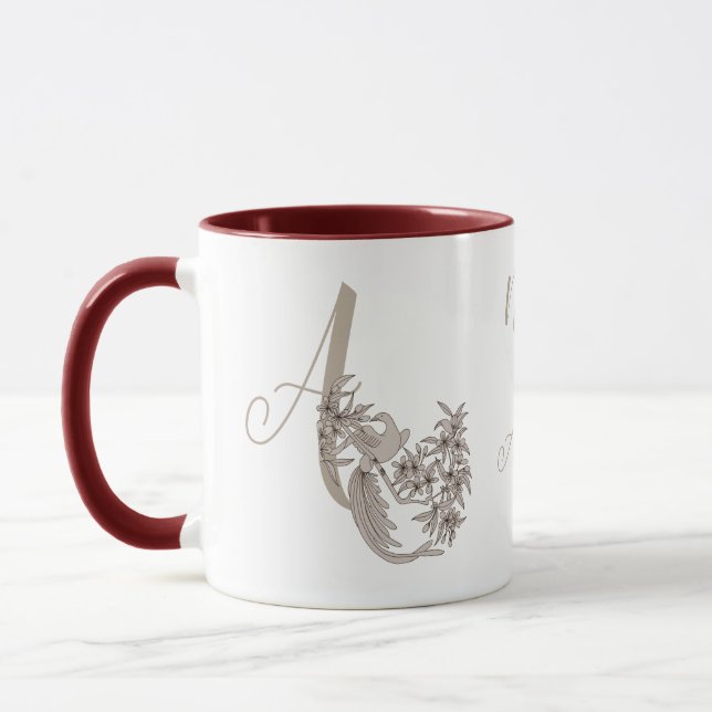 Dove Elegant Monogram Initial A Name Tasse (Links)