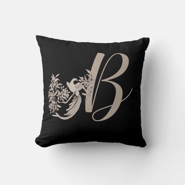 Dove Elegant Monogram Initial B Kissen (Vorderseite)