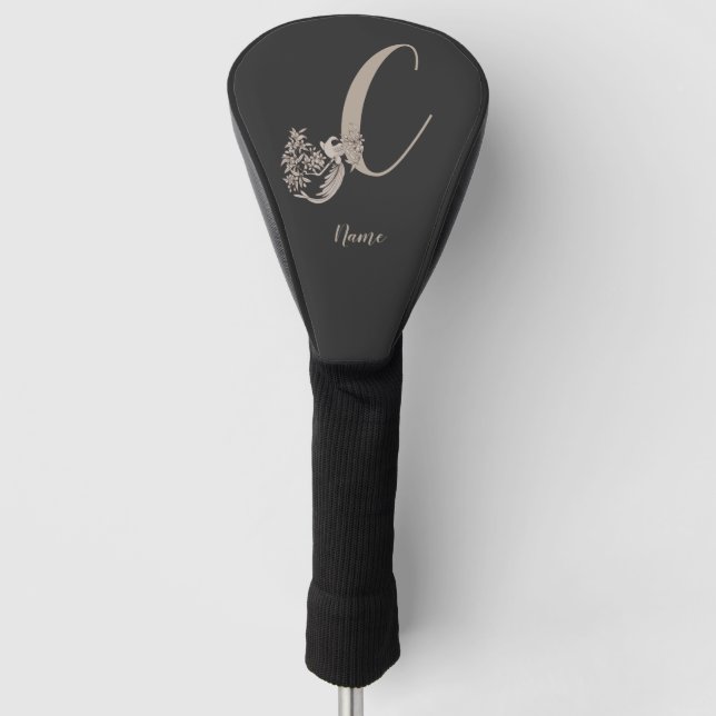 Dove Elegant Monogram Initial C Ihr Name Golf Headcover (Vorderseite)