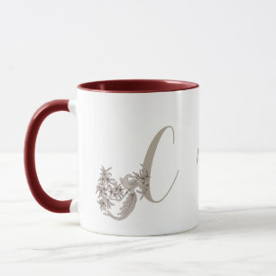 Dove Elegant Monogram Initial C Ihr Name Tasse