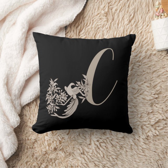 Dove Elegant Monogram Initial C Kissen (Decke)