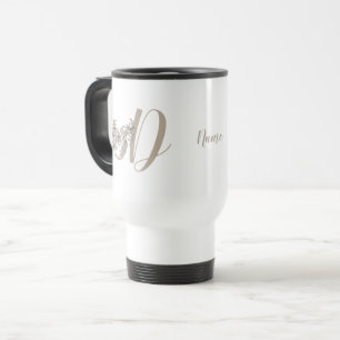 Dove Elegant Monogram Initial D Your Name Reisebecher