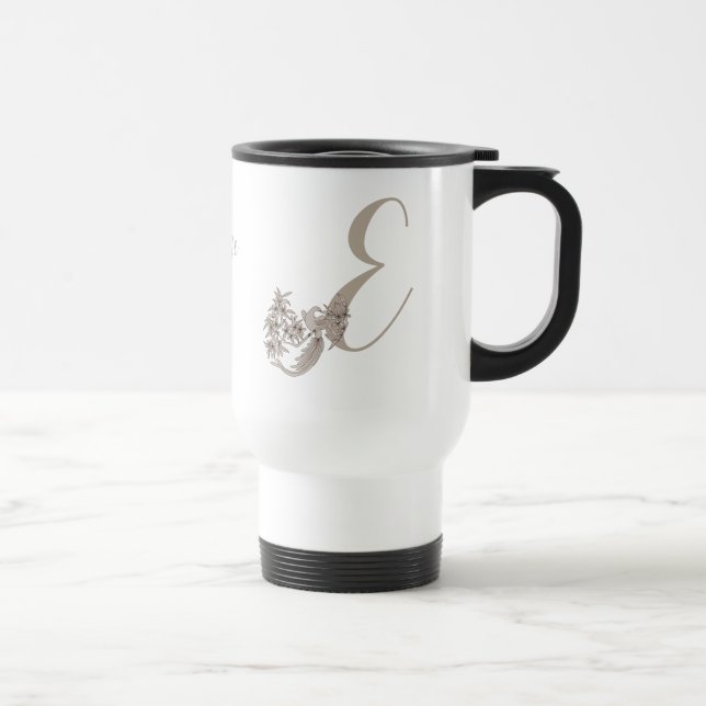 Dove Elegant Monogram Initial E Name Reisebecher (Rechts)