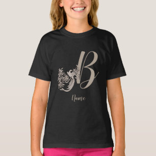 Dove Elegant Monogramm Anfangsbuchstabe B Personal T-Shirt