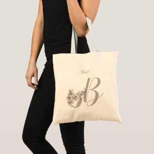 Dove Elegant Monogramm Anfangsbuchstabe B Personal Tragetasche