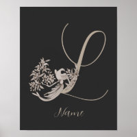 Dove Elegant Monogramm Anfangsbuchstabe L Personal