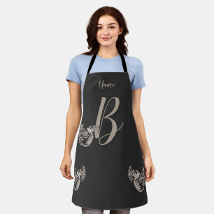 Dove Elegant Monogramm Initiale B Personalisiert Schürze