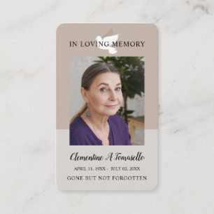 Dove Funeral Memorial Prayer Foto Karte