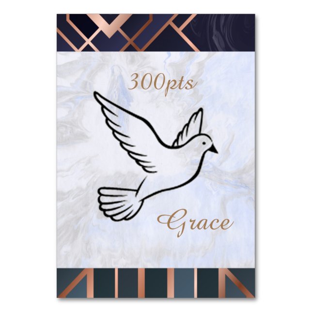Dove Grace Card Tischnummer (Rückseite)