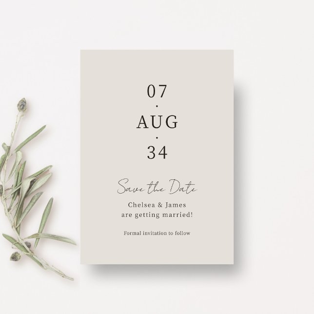 Dove Gray | Chic Minimal Wedding Save the Date (Von Creator hochgeladen)