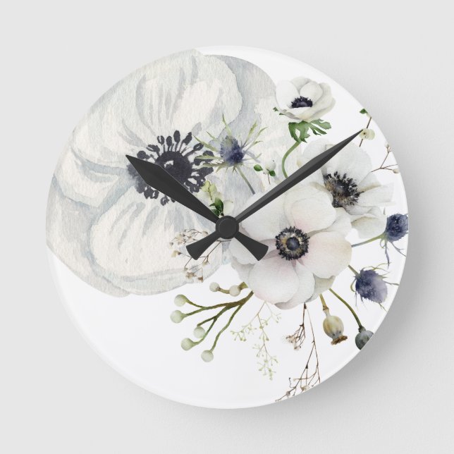 Dove Gray Phantasy Runde Wanduhr (Vorderseite)