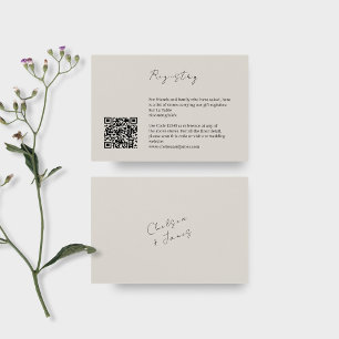 Dove Gray   QR Wedding Registry Enclosure Card