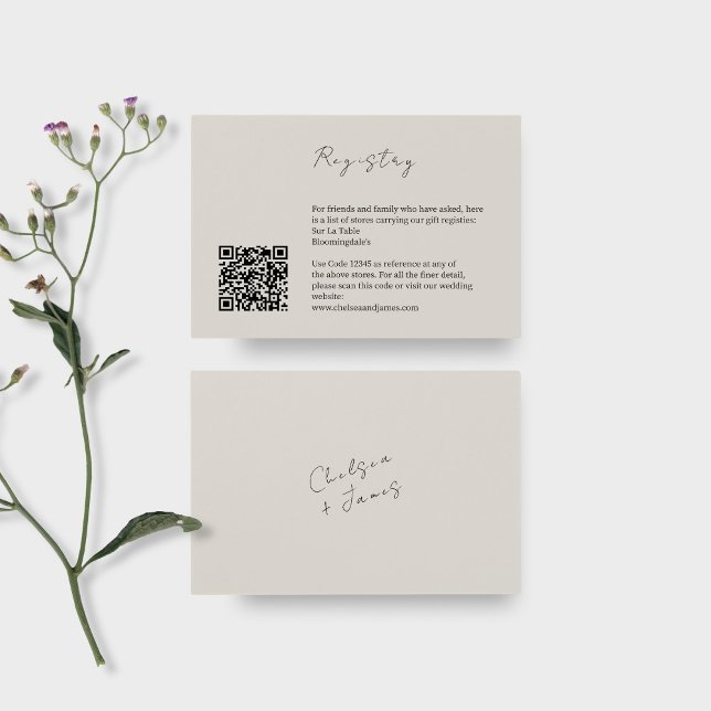 Dove Gray | QR Wedding Registry Enclosure Card (Von Creator hochgeladen)