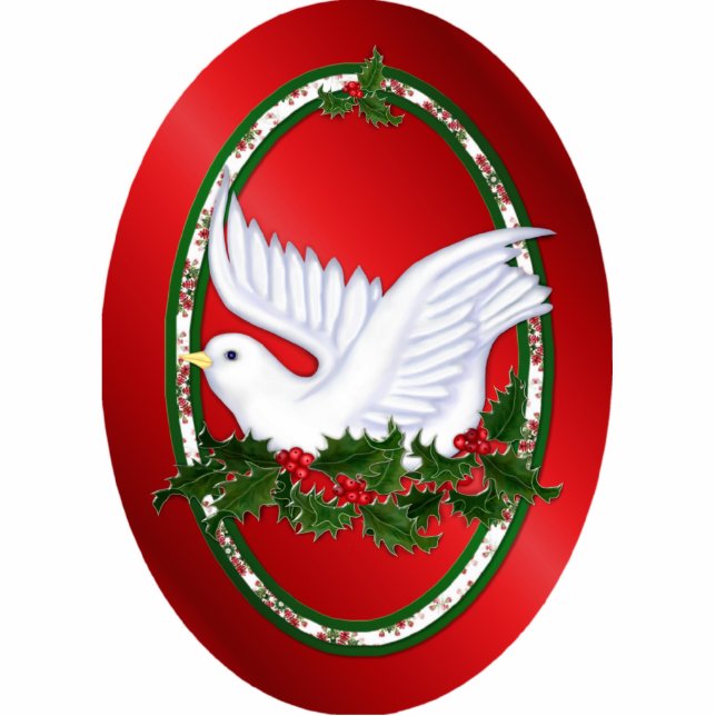 Dove & Holly Peace - Ornament Fotoskulptur Ornament (Vorne)