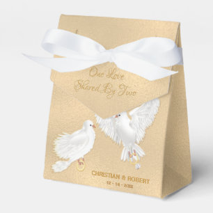 Dove Love Birds Imitate Gold Foil Hochzeit Geschenkschachtel