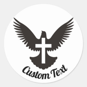 Dove mit Kreuzsticker Runder Aufkleber