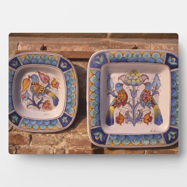 Dove-Muster auf traditionellen Töpferposter Fotoplatte (Vorderseite)