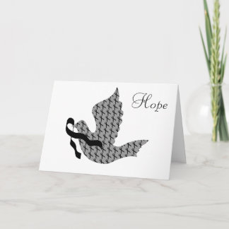 Dove of Hope Black Ribbon - Melanom Feiertagskarte