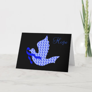 Dove of Hope Blue Ribbon - Colon Cancer Feiertagskarte