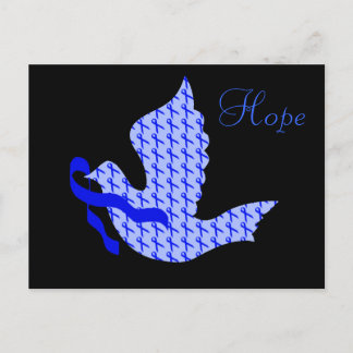 Dove of Hope Blue Ribbon - Colon Cancer Postkarte