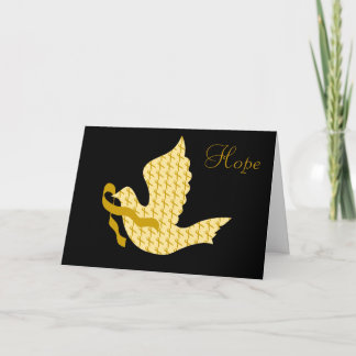 Dove of Hope Gold Ribbon - Krebs im Kindesalter Feiertagskarte