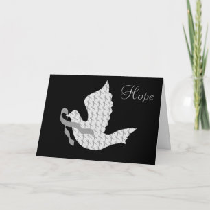 Dove of Hope Gray Ribbon Hirntumor Feiertagskarte