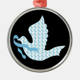 Dove of Hope Light Blue Ribbon - Prostatakrebs Ornament Aus Metall