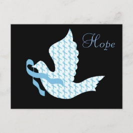 Dove of Hope Light Blue Ribbon - Prostatakrebs Postkarte