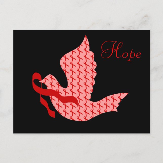 Dove of Hope Red Ribbon - AIDS & HIV Postkarte (Vorderseite)