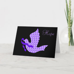 Dove of Hope Violet Ribbon - Hodgkin's Lymphom Feiertagskarte