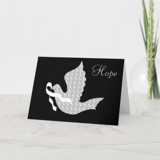 Dove of Hope White Ribbon - Lungenkrebs Feiertagskarte