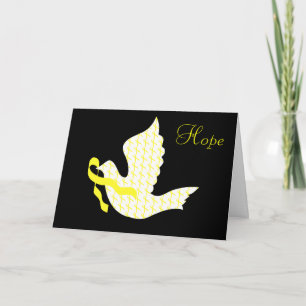 Dove of Hope Yellow Ribbon - Hodenkrebs Feiertagskarte
