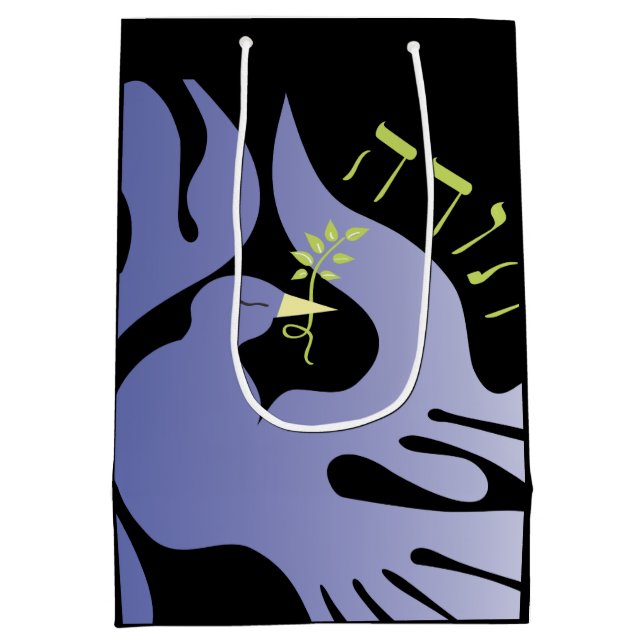 Dove of Peace Bat Bar Mitzvah Danke, dass Sie Gesc Mittlere Geschenktüte (Rückseite)