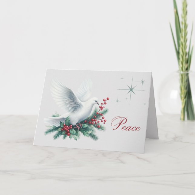Dove of Peace Christmas Card Feiertagskarte (Vorderseite)