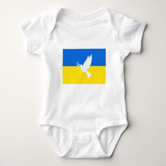 Dove of Peace Flag of Ukraine Baby Bodysuit Strampler (Vorderseite)
