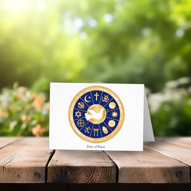 Dove of Peace Greeting Card 4" x 5,6" anpassen (Customize Dove of Peace Greeting Card. Peace, Harmony, Diversity, Faith)