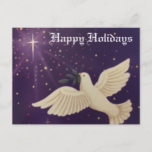 Dove of Peace Happy Holidays - Postcard Feiertagspostkarte